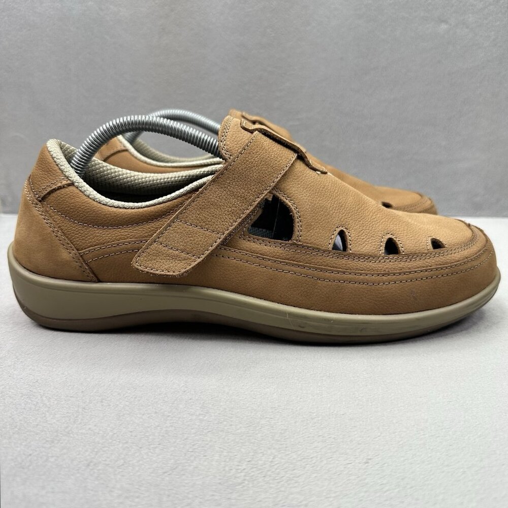 OrthoFeet 896 Serene Womens Size‎ 11.5 (2E) X-WIDE Shoes Tan Leather Orthotic
